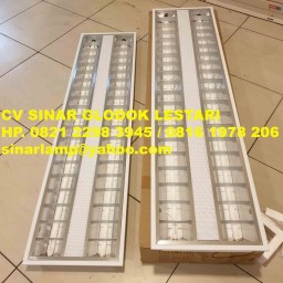 Kap Lampu RM 2x28w Louver model Philips TBS299